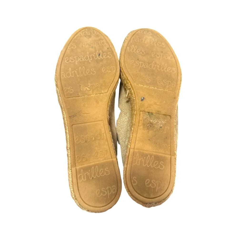 Eric Michael Espadrille‎ Flats Women 41 Tan Metallic Suede Zip Spain